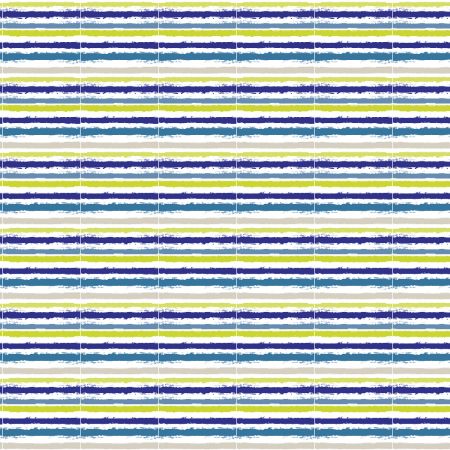 Afbeeldingen van Coated papier 50cm 200m - Painted stripes lime/blue