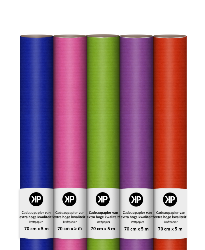 Consumentenrollen box - Eco Kraft colors - 70cm x 5m 50rol papier, cadeaupapier, kadopapier, consumentenrollen