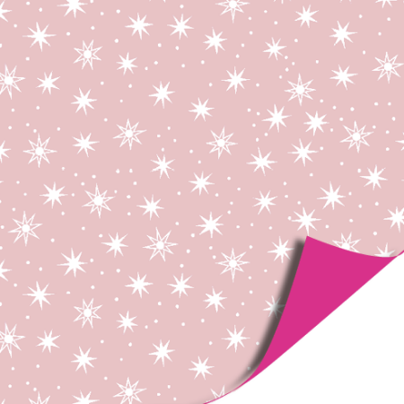 Afbeeldingen van Coated papier 40cm 100m - Stars Pink AZ Pink