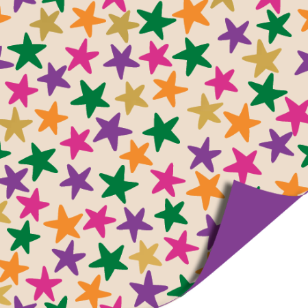 Afbeeldingen van KP® Coated papier 50cm 100m - Stars funky Colors