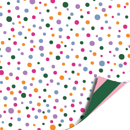 Afbeeldingen van Coated papier 30cm 100m - Confetti feest AZ Stripes