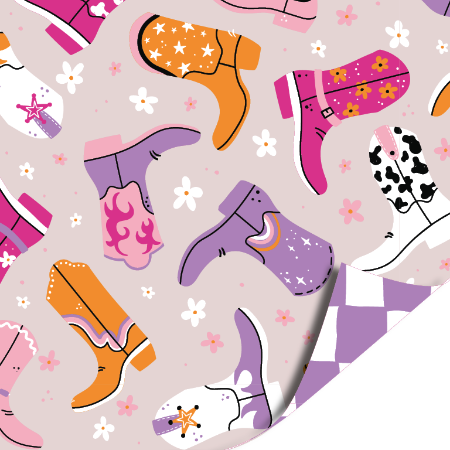 Afbeeldingen van Coated papier 30cm 100m - Lucky boots