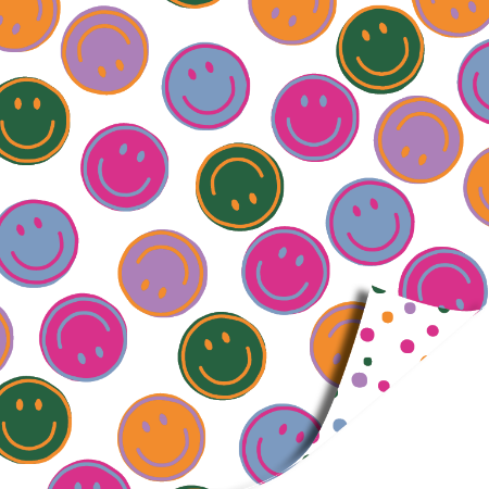 Afbeeldingen van Coated papier 30cm 100m - Smiley AZ Confetti feest