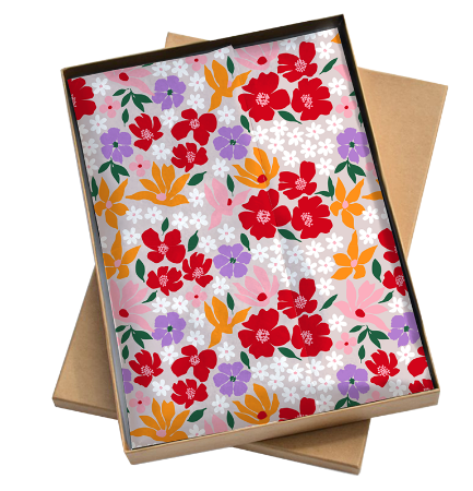 Afbeeldingen van Zijde vloeipapier 50x70cm - Retro flower