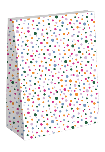 KP® Kraft papieren zakken - Confetti fesst 27x15x36cm 25st papieren zakjes, geschenkzakjes, kraft zakjes