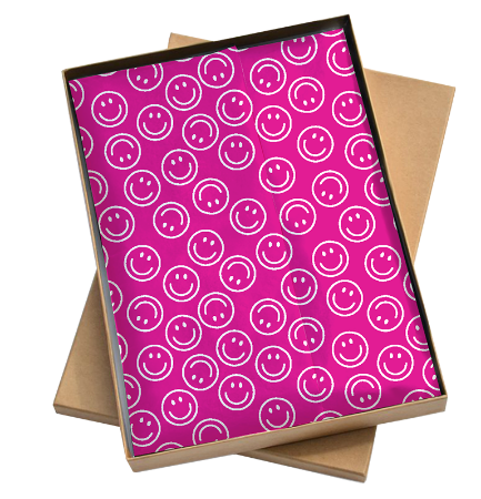 Afbeeldingen van KP® Zijde vloeipapier 35x50cm - Smiley Roze