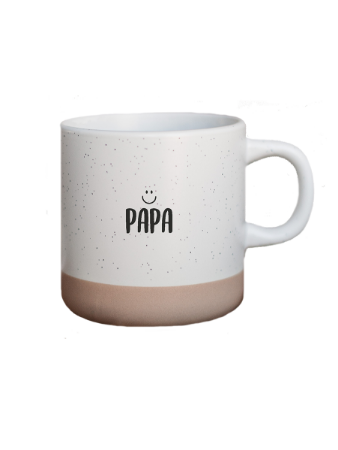Witte keramische mok met zwarte opdruk 'Papa'