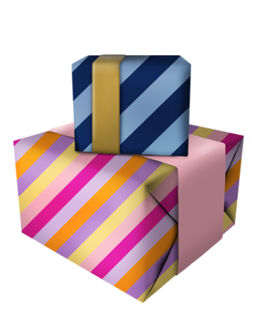 Cadeaupapier 50cm, set 2 rollen, roze blauw