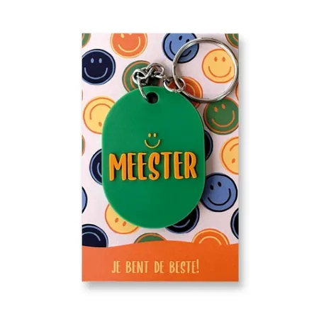 Sleutelhanger Beste meester – Ovaal – PVC sleutelhanger met tekst