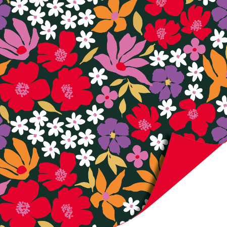 Afbeeldingen van KP® Cadeaupapier 30cm 100m - Colorful flowers