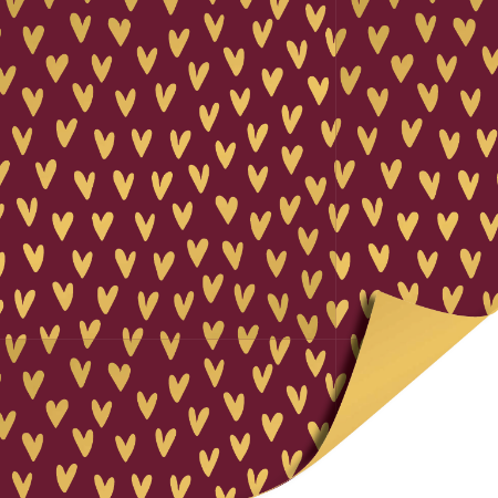 Afbeeldingen van KP® Cadeaupapier 30cm 100m - Lots of love burgundy