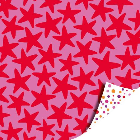 Afbeeldingen van KP® Cadeaupapier 30cm 100m - Stars pink/red