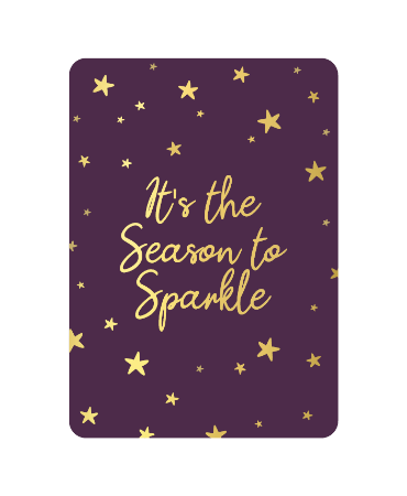 A6 wenskaart met tekst 'It's the season to sparkle' in kerststijl - set van 10 stuks