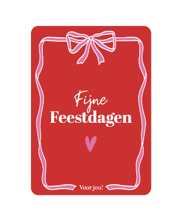 A6 wenskaart met tekst 'Fijne feestdagen voor jou' - set van 10 stuks