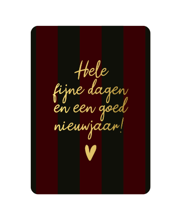 A6 wenskaart met tekst 'Hele fijne dagen en een goed nieuwjaar' - kerstwens, set van 10 stuks