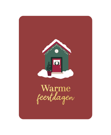 A6 wenskaart met tekst 'Warme feestdagen' - kerstgroet, set van 10 stuks
