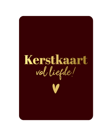 A6 wenskaart met tekst 'Kerstkaart vol liefde' - set van 10 stuks