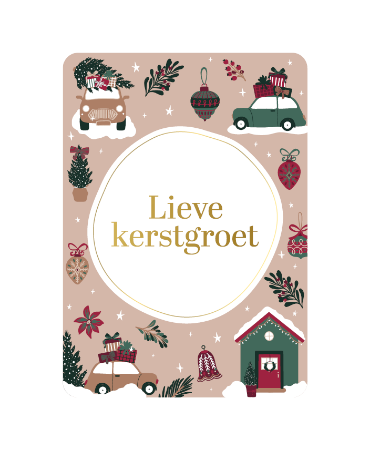 A6 wenskaart met tekst 'Lieve kerstgroet' - kerstwens, set van 10 stuks