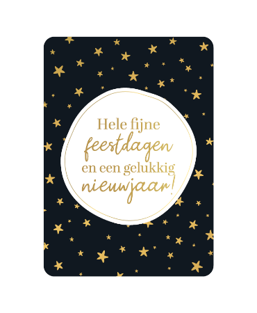 A6 wenskaart met tekst 'Fijne feestdagen gelukkig nieuwjaar' - set van 10 stuks