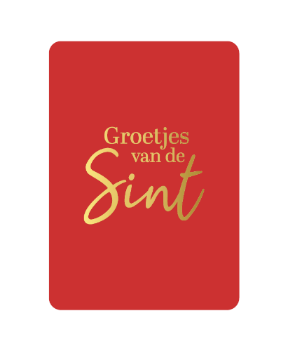 KP® Wenskaarten A6  - Groetjes van de sint (rood) - 10 stuks Rood A6 wenskaart met gouden tekst 'Groetjes van de sint' (rood) - set van 10 stuks