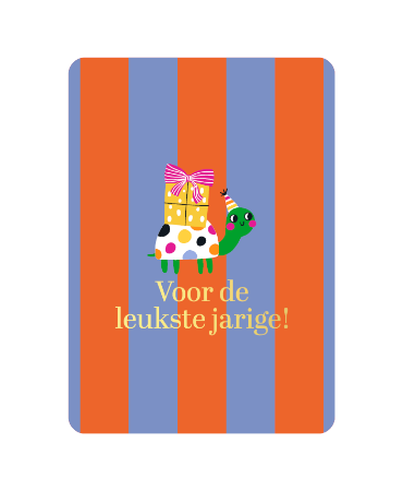 A6 verjaardagskaart 'Voor de leukste jarige', set van 10 stuks