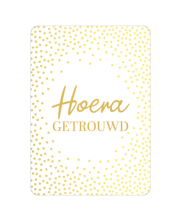 A6 wenskaart 'Hoera getrouwd', set van 10 stuks, trouwkaart