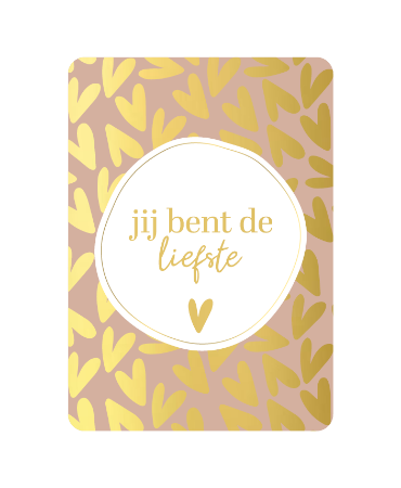 A6 kaart 'Jij bent de liefste', set van 10 stuks, wenskaart