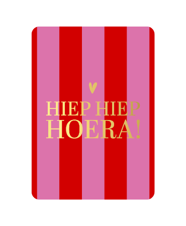 A6 verjaardagskaart 'Hiep hiep hoera met hart', set van 10 stuks, wenskaart