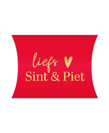 Rood gondeldoosje met “Liefs Sint & Piet” – Sinterklaasverpakking