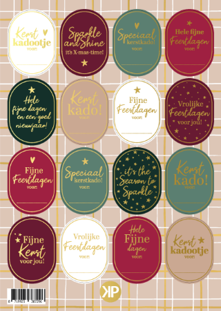 A5 Stickervel met 16 kerststickers – 25 vellen