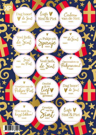 Luxe Sinterklaasstickers op A5 vel – stijlvol en feestelijk ontwerp