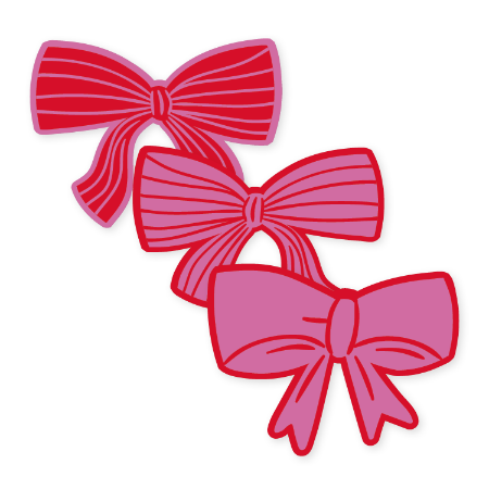 Stickers Strikken roze rood – 3 varianten – 52x39mm - Cadeaustickers op rol