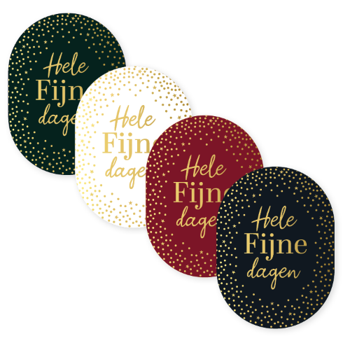 KP® Stickers 43x59mm - Hele fijne dagen (4 varianten) 250p/r Wensetiket ‘Hele fijne dagen’ – 4 varianten – 43x59mm - Kerst Stickers