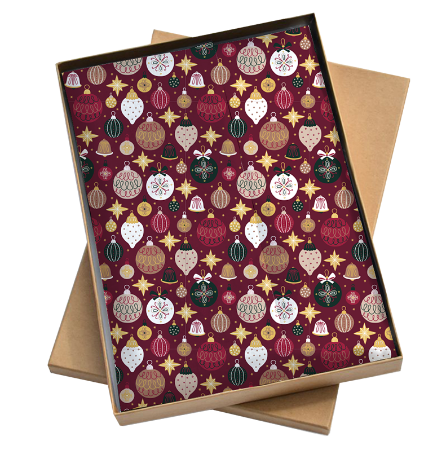 Vloeipapier kerstballen bordeaux – kerst cadeaupapier