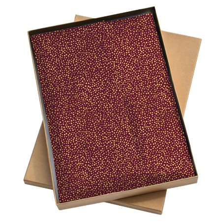 Luxe vloeipapier bordeaux met gouden dots – geschenkverpakking tissuepaper