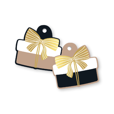 Dubbelzijdig cadeaulabel cadeautje – 53 × 52 mm