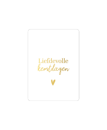 Wit A7 cadeaukaartje met Liefdevolle kerstdagen - Kerstcadeaukaartje 
