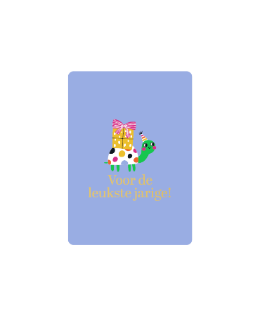 A7 Cadeaukaartje 'Voor de leukste jarige' - Feestschildpad - Verjaardagskaartje 