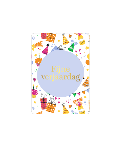 KP® Cadeaukaartjes A7 - Fijne verjaardag, 25st Cadeaukaartje A7 'Fijne verjaardag' - feest illustraties - Verjaardagskaartje