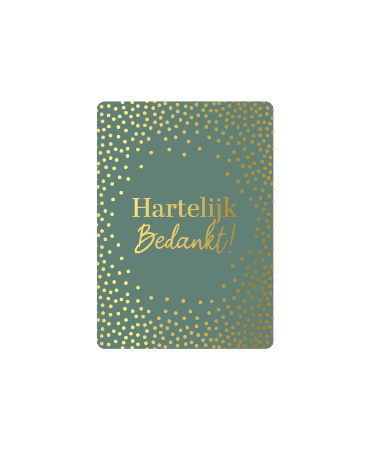 Cadeaukaartje A7 Hartelijk bedankt met stippen - Bedankt kaartje klein