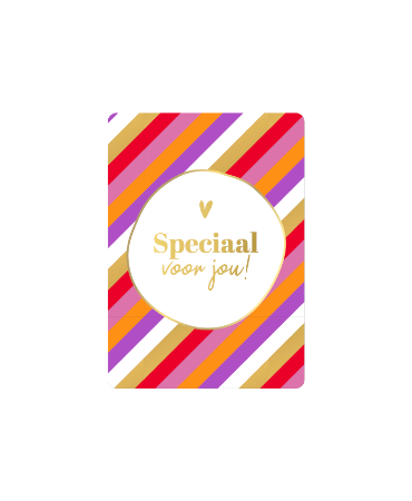 Cadeaukaartje A7 Speciaal voor jou met gekleurde strepen - Kleine kaartjes