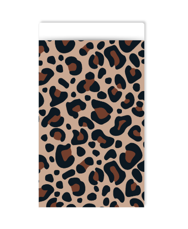 Panterprint cadeauzakje - luipaardprint / beige - 12x19cm