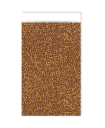 luxe mokka cadeauzakje met gouden stipjes - 12x19cm