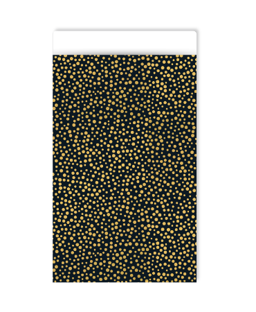 Luxe zwart cadeauzakje met gouden stipjes - 12x19cm