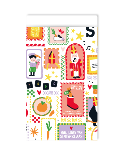 KP® Cadeauzakjes 12x19cm Sinterklaas feest 250st Sinterklaas cadeauzakjes met sinterklaas illustraties - 12x19cm