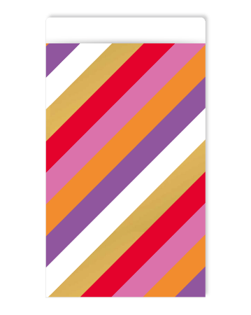 Vrolijk cadeauzakje met gekleurde strepen - 17x25cm