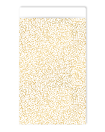 Wit cadeauzakje met gouden stipjes - 17x25cm