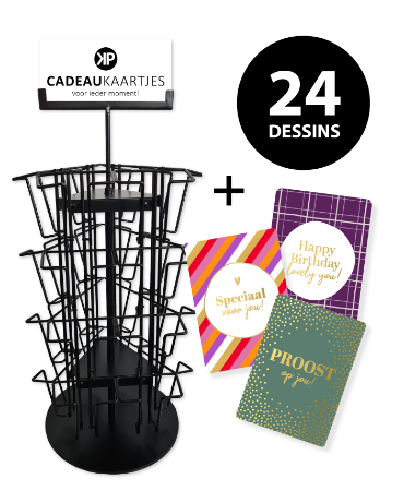 Box A5 cadeaukaarten incl. display - 24 dessins, per dessin 25 stuks