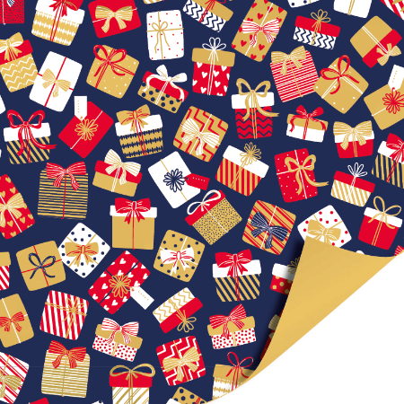 KP® Cadeaupapier 70cm 100m - Kadootjes feest blauw