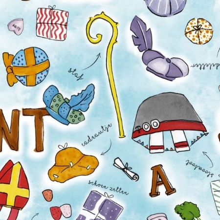 Afbeeldingen van Coated cadeaupapier 200m - Sinterklaas